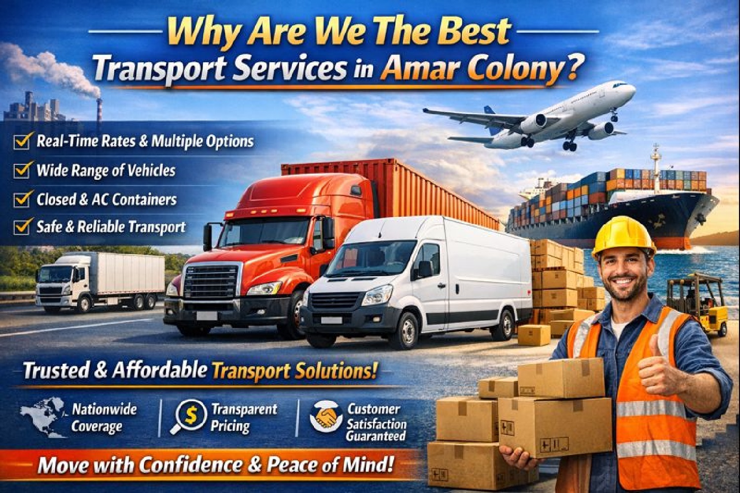 Why Are We The Best Transport Services in Amar Colony?