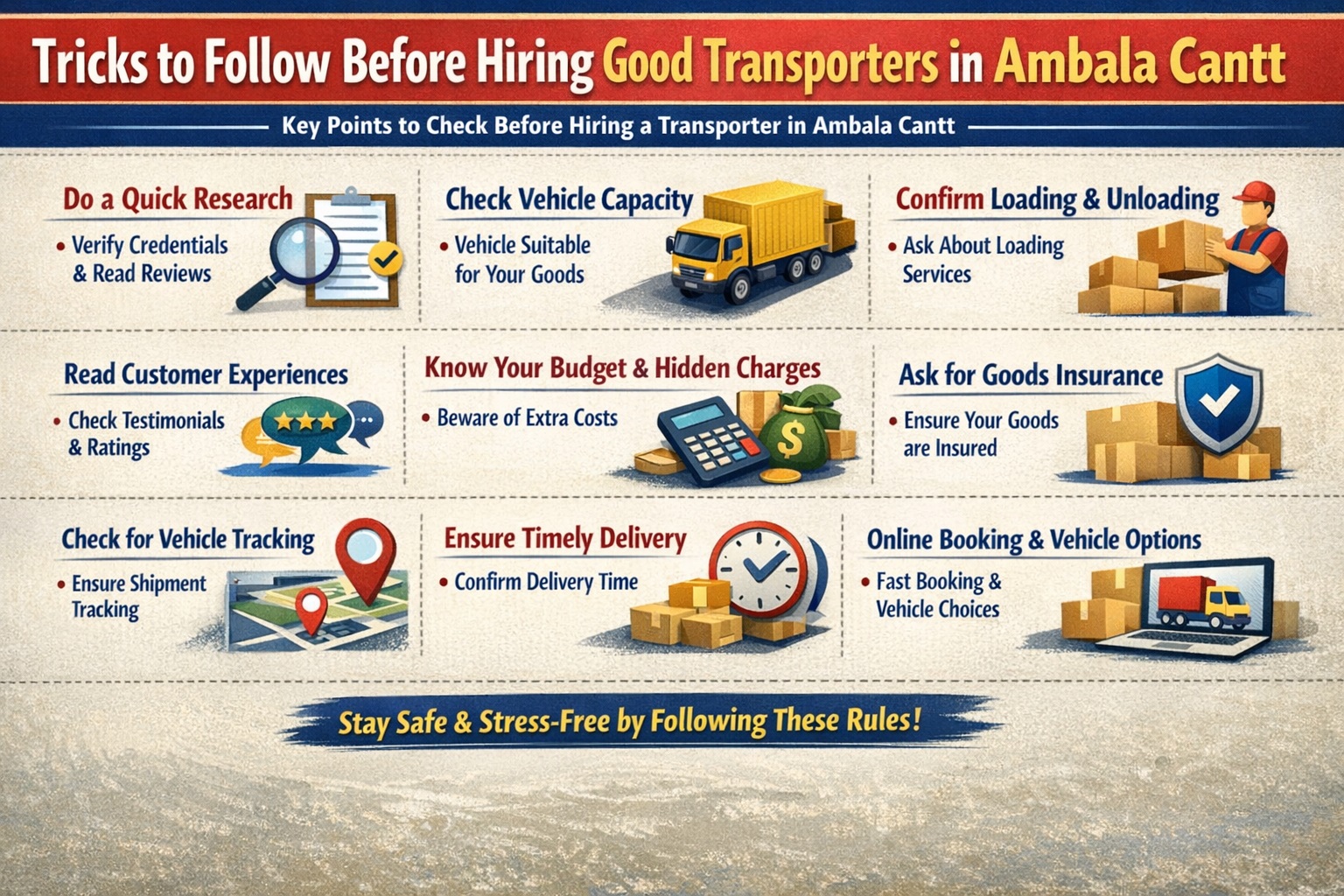 Rules to Follow Before Hiring Goods Transporters in Ambala Cantt
