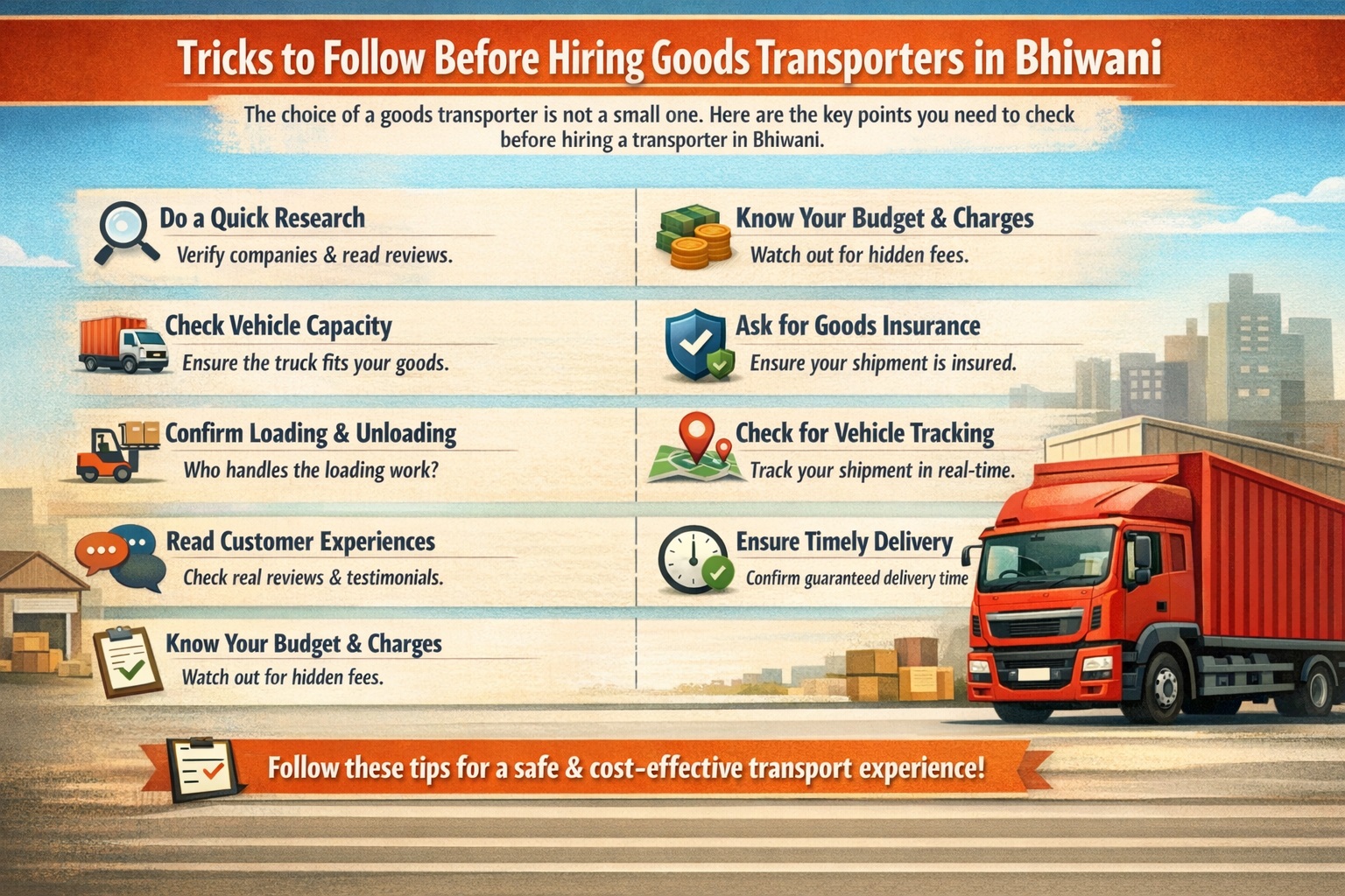 Rules to Follow Before Hiring Goods Transporters in Bhiwani
