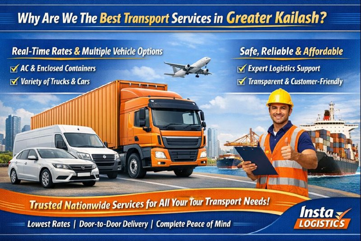 Why Are We The Best Transport Services in Greater Kailash?
