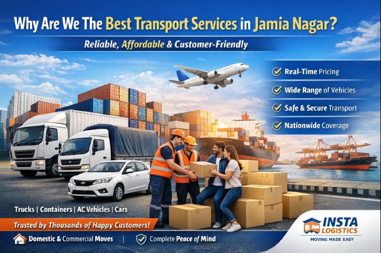 Why Are We The Best Transport Services in Jamia Nagar?
