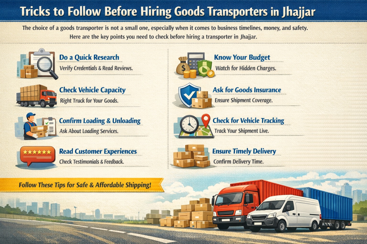 Rules to Follow Before Hiring Good Transporters in jhajjar