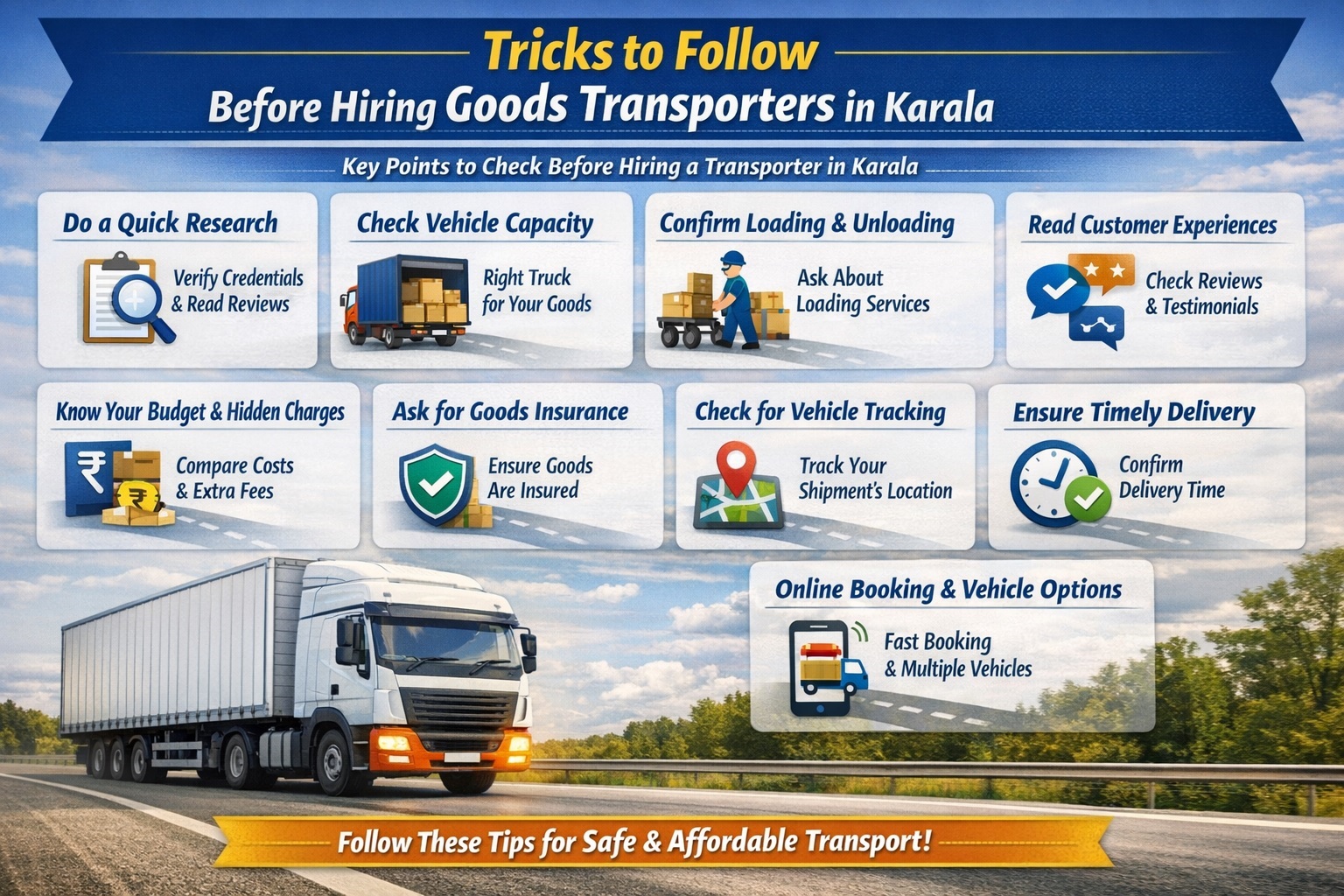 Rules to Follow Before Hiring Goods Transporters in karala