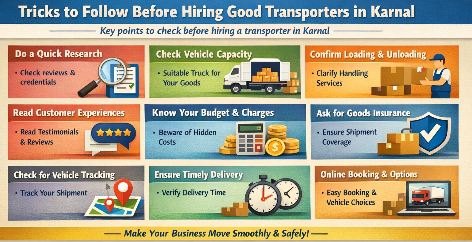Rules to Follow Before Hiring Good Transporters in Karnal