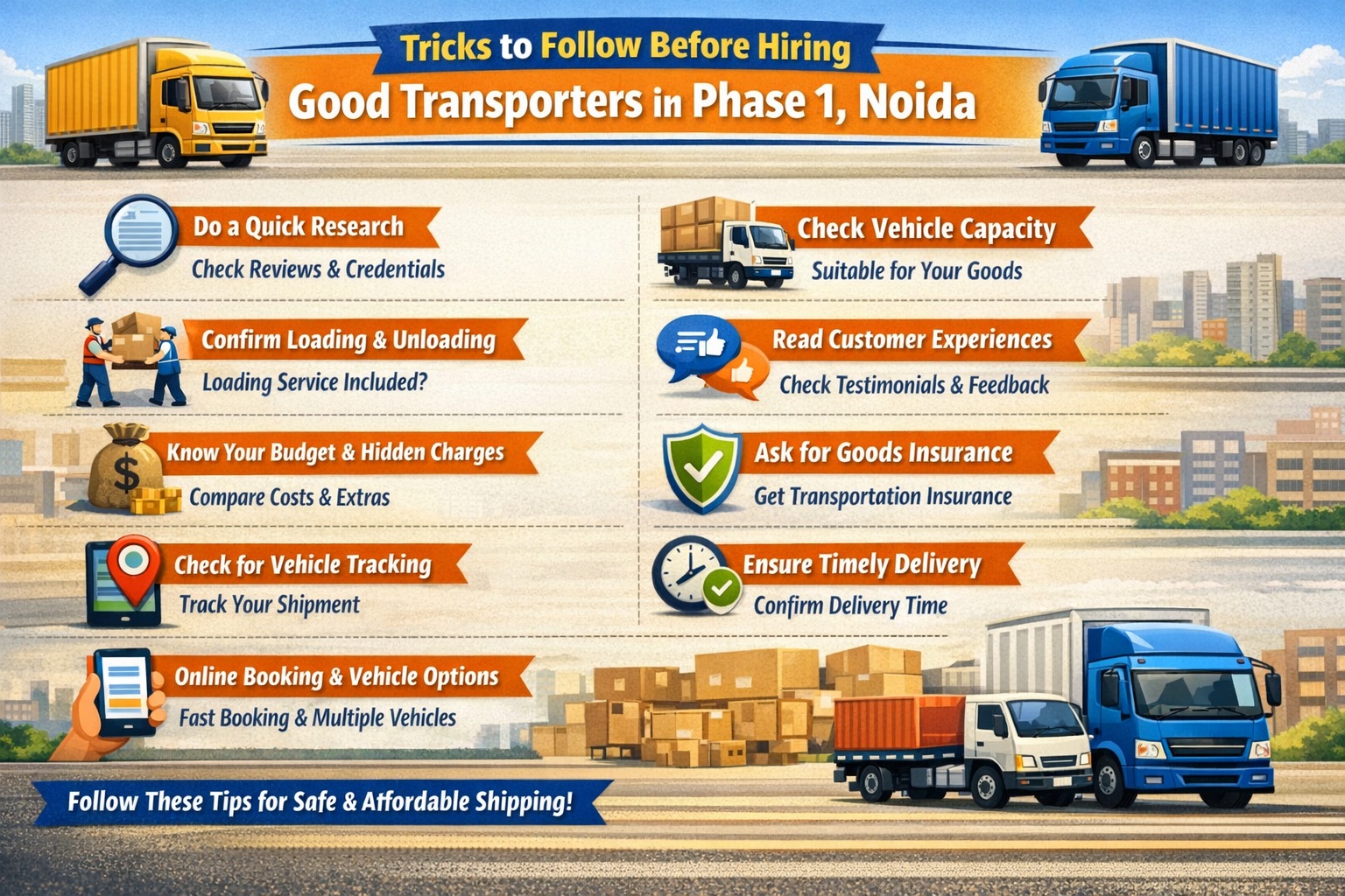 Rules to Follow Before Hiring Good Transporters in Phase 1, Noida