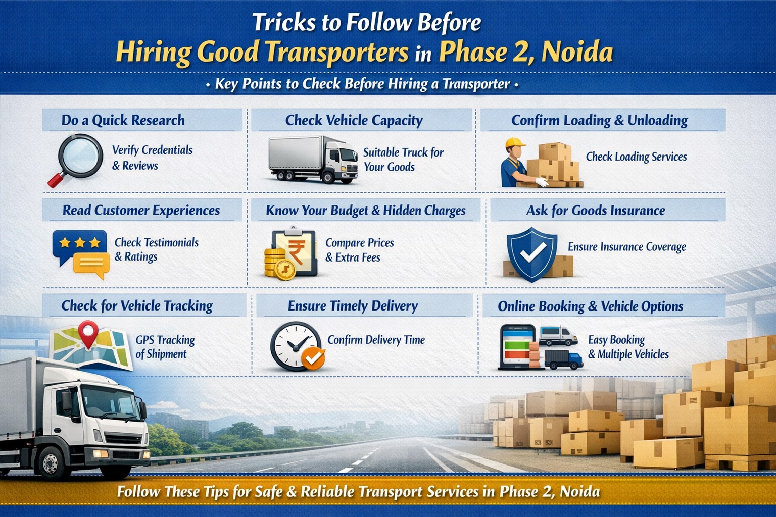 Rules to Follow Before Hiring Goods Transporters in Phase 2, Noida
