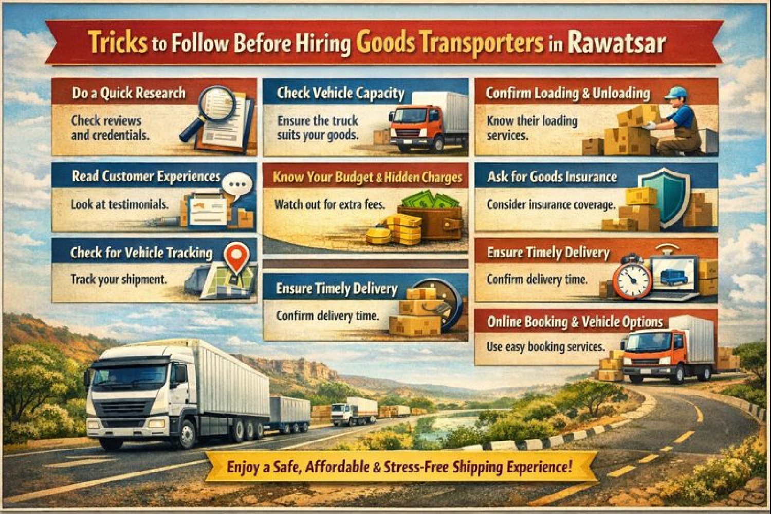 Rules to Follow Before Hiring Goods Transporters in Rawatsar