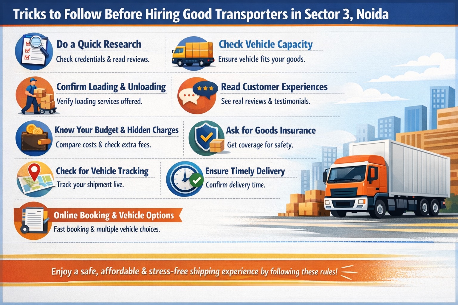 Rules to Follow Before Hiring Goods Transporters in Sector 3, Noida
