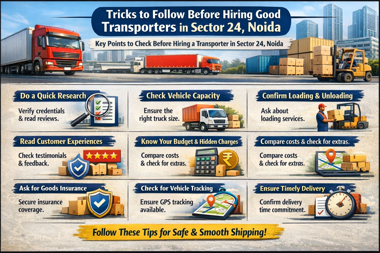 Rules to Follow Before Hiring Good Transporters in Sector 24, Noida