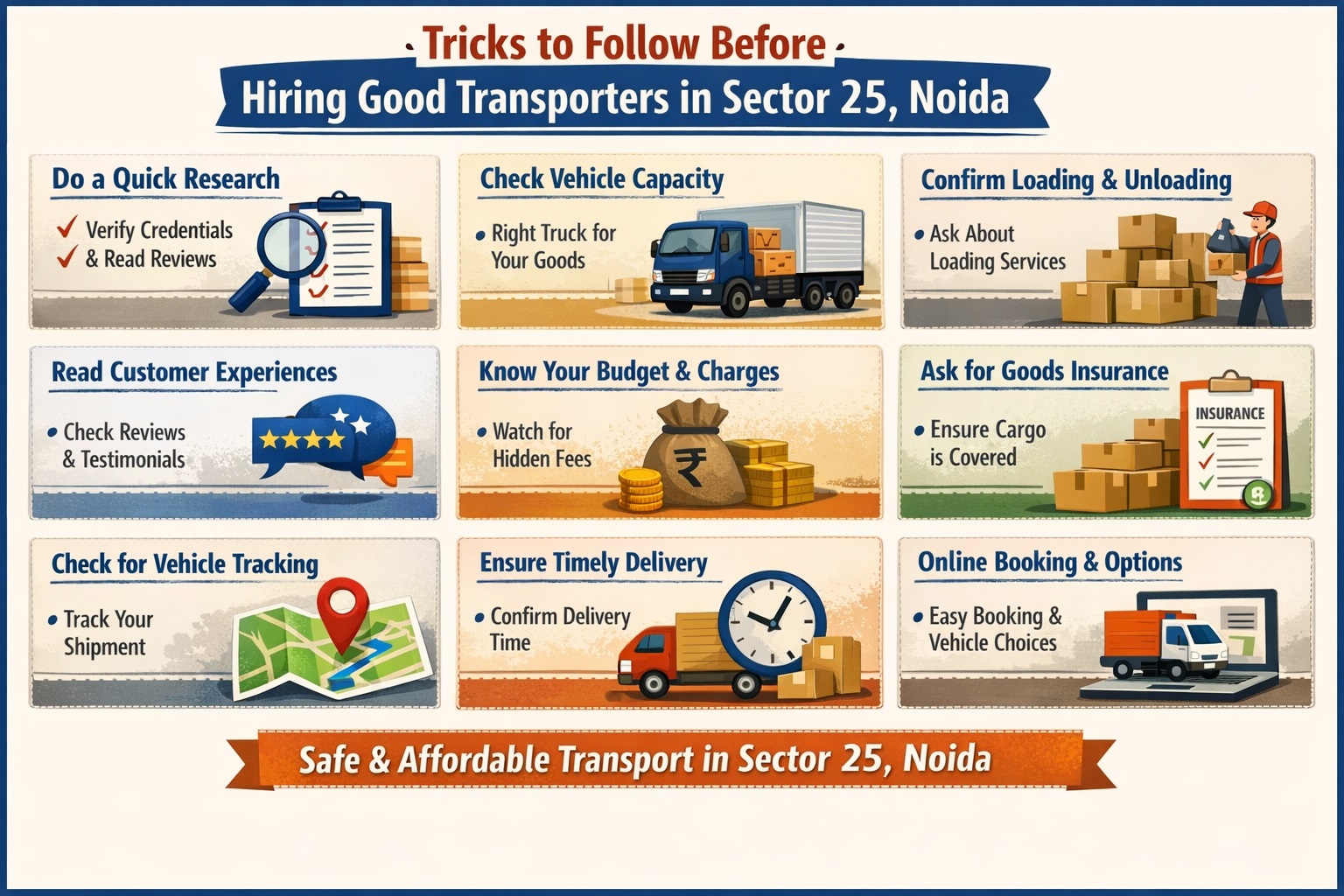 Rules to Follow Before Hiring Good Transporters in Sector 25, Noida