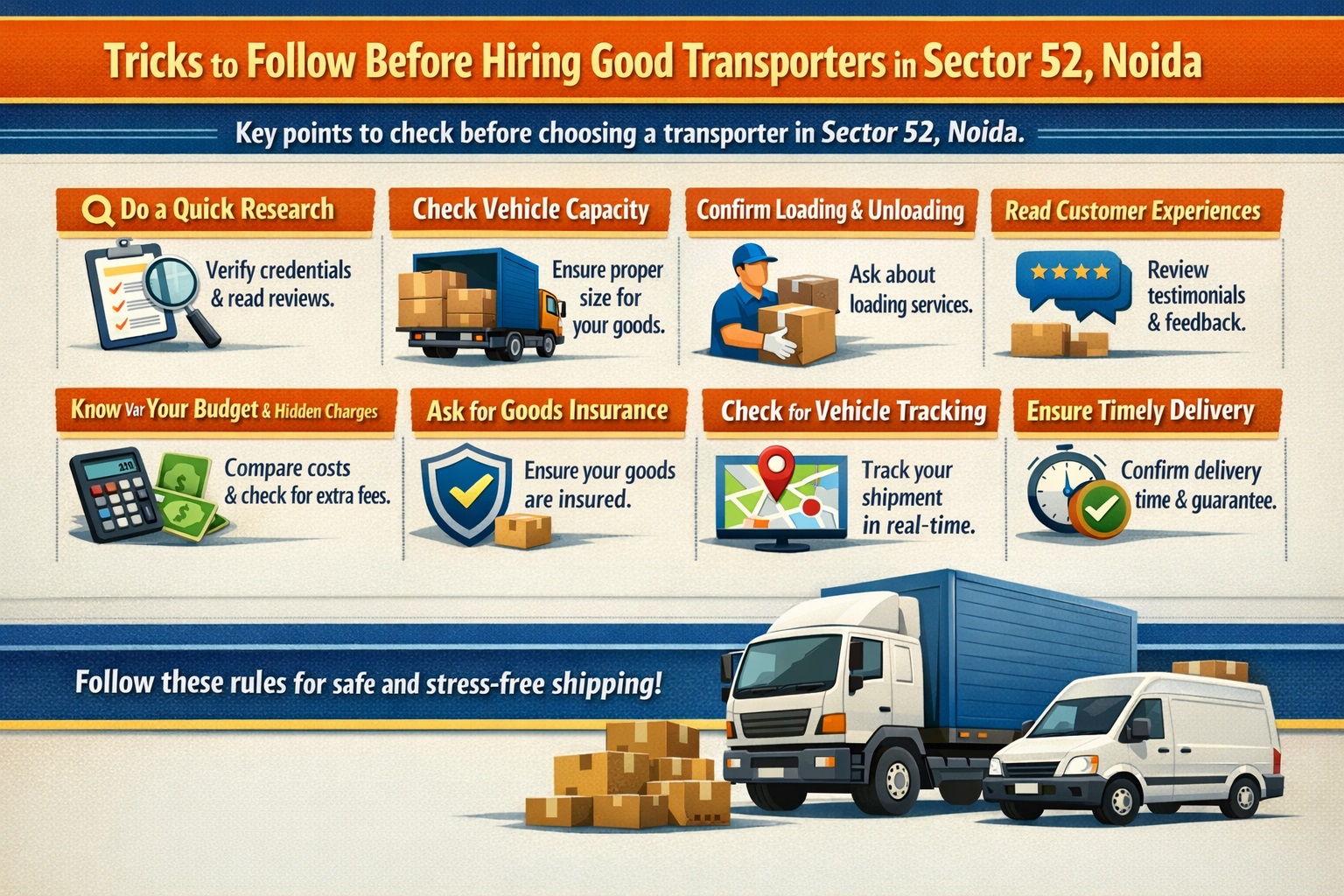 Rules to Follow Before Hiring Good Transporters in Sector 52, Noida
