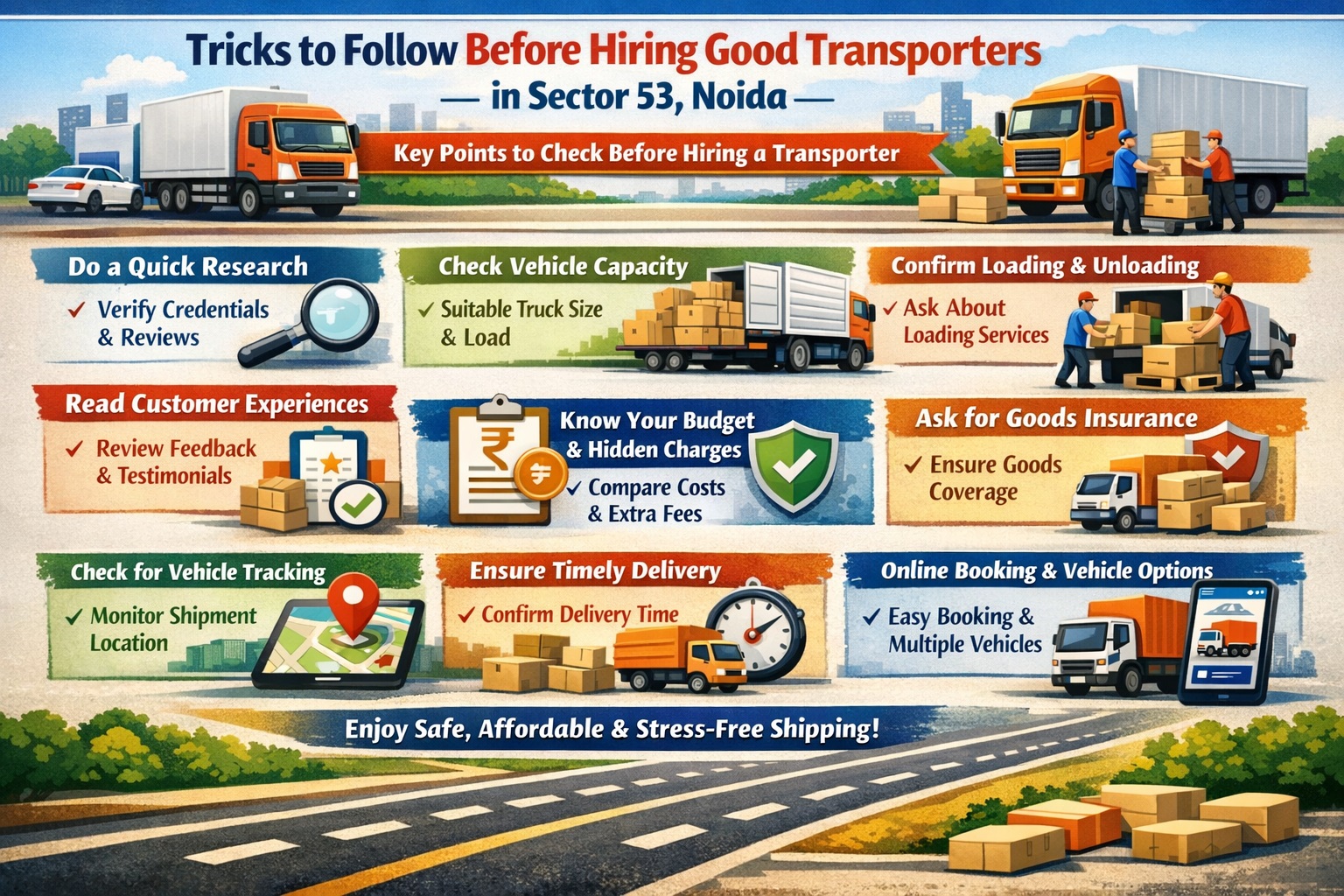 Rules to Follow Before Hiring Good Transporters in Sector 53, Noida