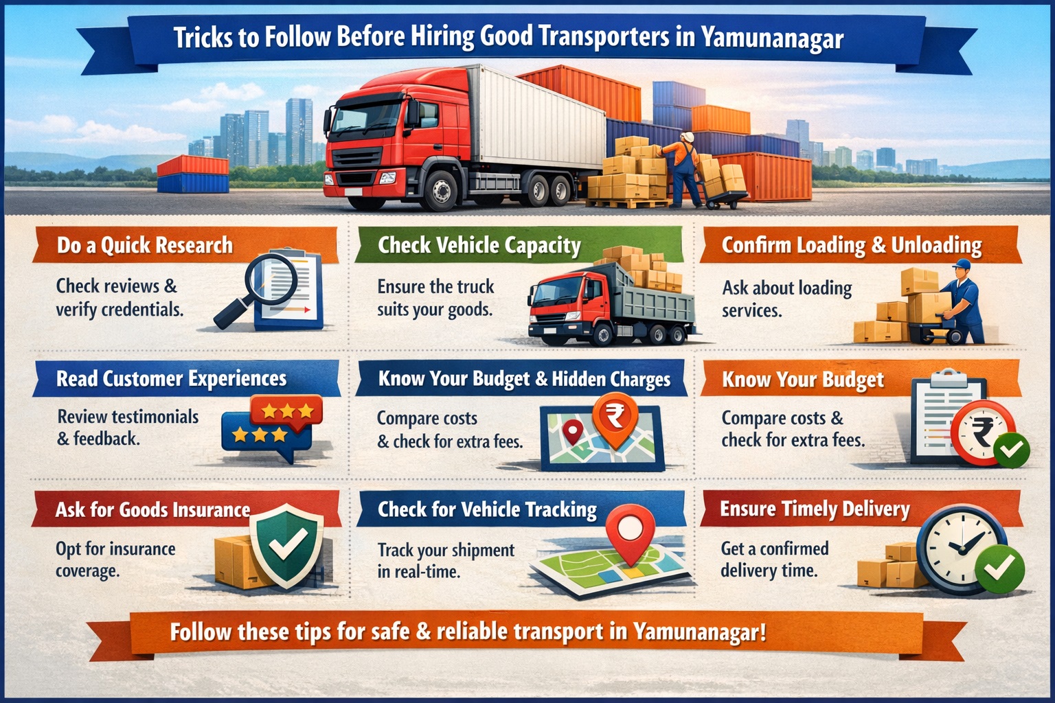 Tricks to Follow Before Hiring Good Transporters in Yamunanagar